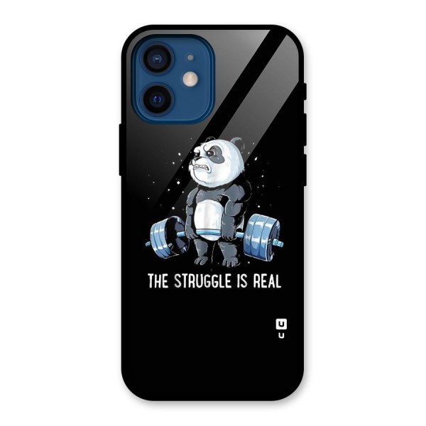 Struggle is Real Panda Glass Back Case for iPhone 12 Mini