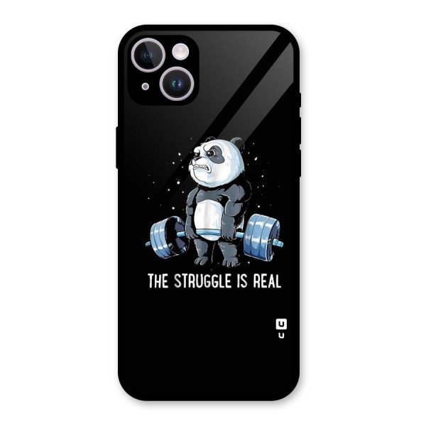 Struggle is Real Panda Glass Back Case for iPhone 14 Plus