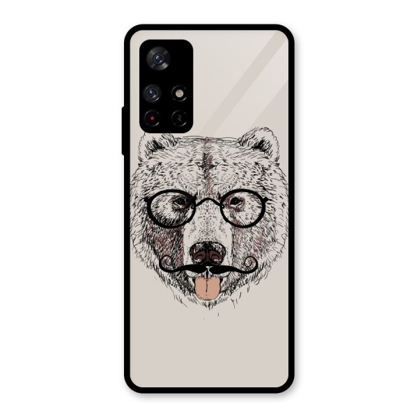 Studious Bear Glass Back Case for Redmi Note 11T 5G