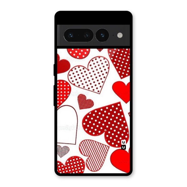 Style Hearts Glass Back Case for Google Pixel 7 Pro