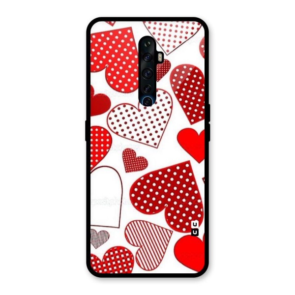 Style Hearts Glass Back Case for Oppo Reno2 Z