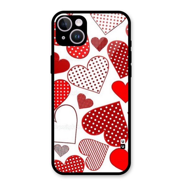 Style Hearts Glass Back Case for iPhone 14 Plus