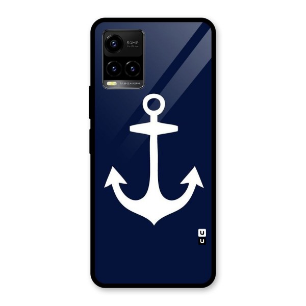 Stylish Anchor Design Glass Back Case for Vivo Y33s