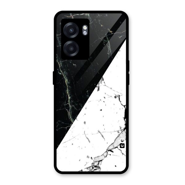 Stylish Diagonal Marble Glass Back Case for Oppo K10 (5G)