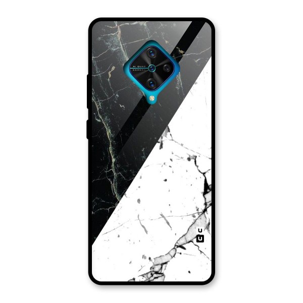 Stylish Diagonal Marble Glass Back Case for Vivo S1 Pro