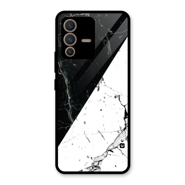 Stylish Diagonal Marble Glass Back Case for Vivo V23 5G