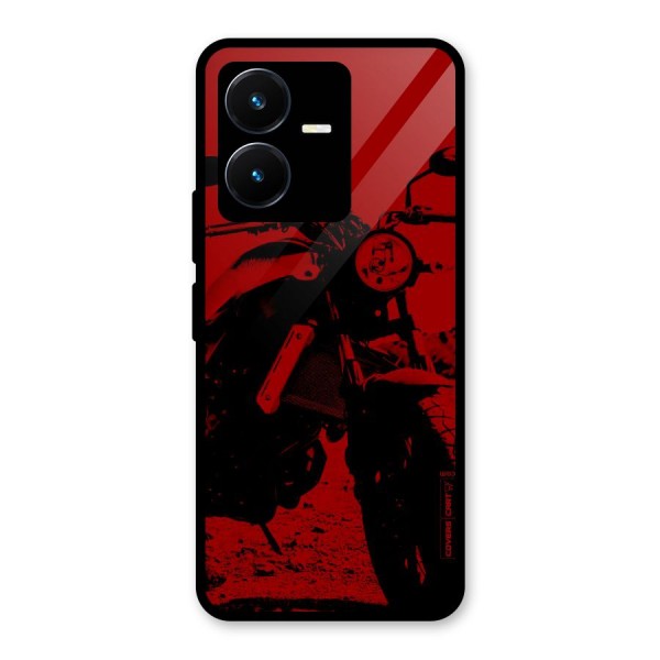 Stylish Ride Red Glass Back Case for Vivo Y22