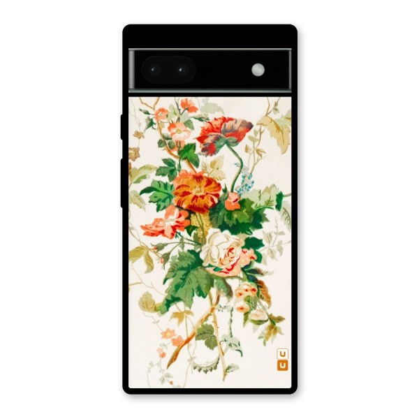 Summer Floral Glass Back Case for Google Pixel 6a