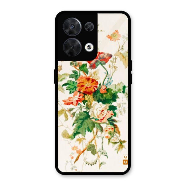 Summer Floral Glass Back Case for Oppo Reno8 5G