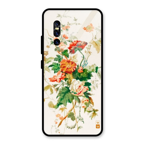 Summer Floral Glass Back Case for Vivo V15 Pro