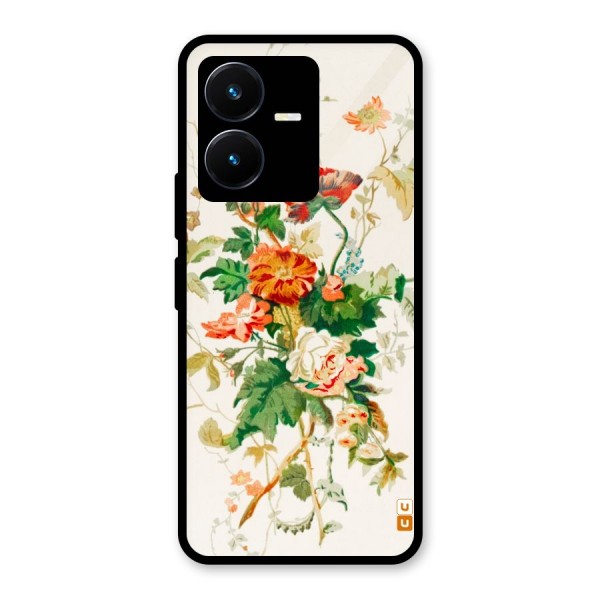 Summer Floral Glass Back Case for Vivo Y22