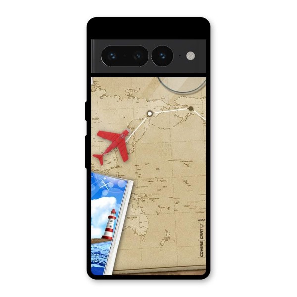 Summer Travel Glass Back Case for Google Pixel 7 Pro