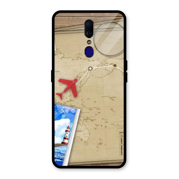 Summer Travel Glass Back Case for Oppo F11