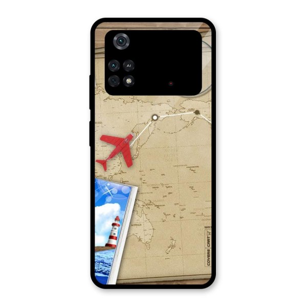 Summer Travel Glass Back Case for Poco M4 Pro 4G