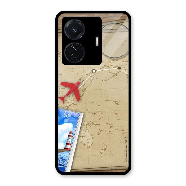 Summer Travel Glass Back Case for Vivo T1 Pro