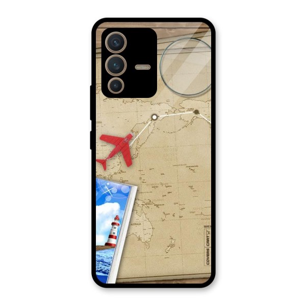 Summer Travel Glass Back Case for Vivo V23 5G