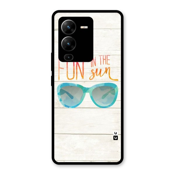 Sun Fun Glass Back Case for Vivo V25 Pro