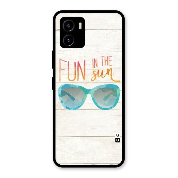 Sun Fun Glass Back Case for Vivo Y15s