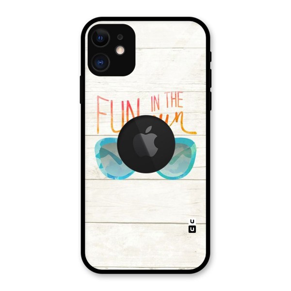 Sun Fun Glass Back Case for iPhone 11 Logo Cut