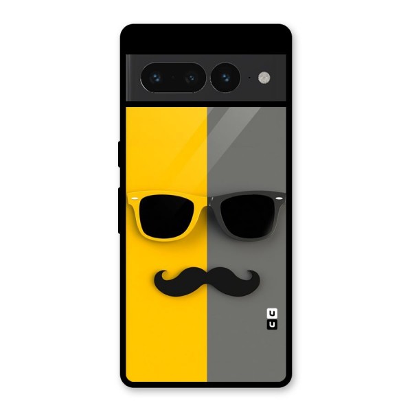 Sunglasses and Moustache Glass Back Case for Google Pixel 7 Pro