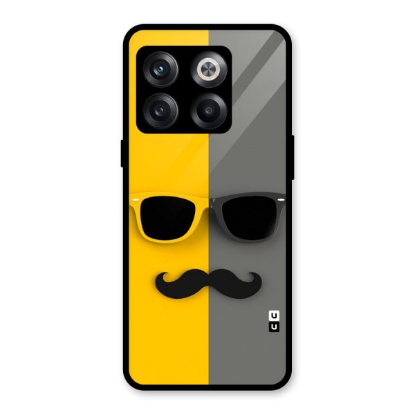 Sunglasses and Moustache Glass Back Case for OnePlus 10T