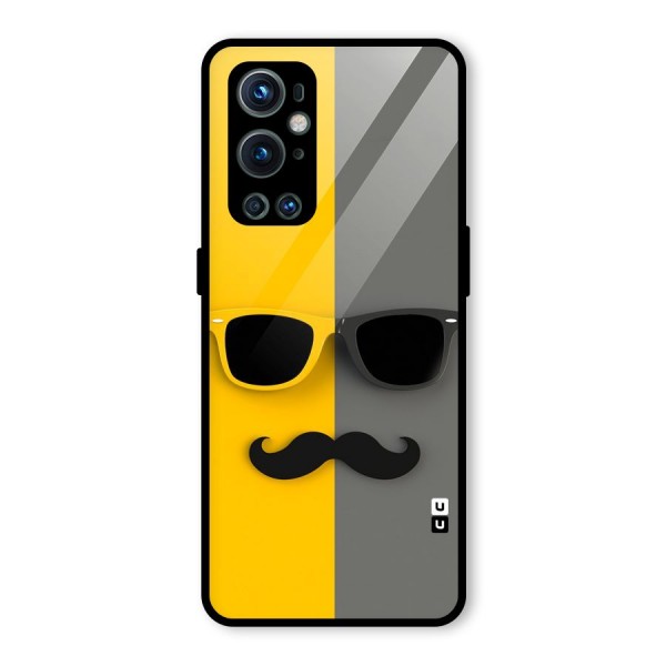 Sunglasses and Moustache Glass Back Case for OnePlus 9 Pro