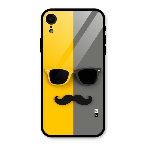 Sunglasses and Moustache Glass Back Case for XR