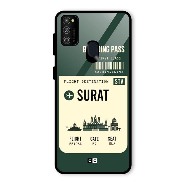 Surat Boarding Pass Glass Back Case for Galaxy M21