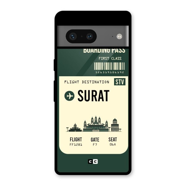 Surat Boarding Pass Glass Back Case for Google Pixel 7