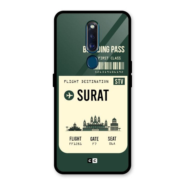 Surat Boarding Pass Glass Back Case for Oppo F11 Pro