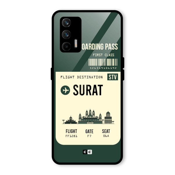 Surat Boarding Pass Glass Back Case for Realme X7 Max