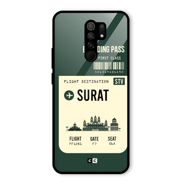 Surat Boarding Pass Glass Back Case for Redmi 9 Prime