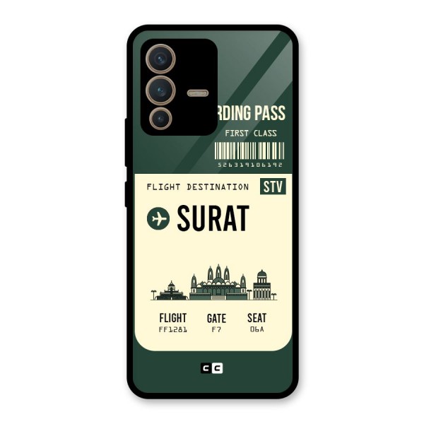 Surat Boarding Pass Glass Back Case for Vivo V23 5G