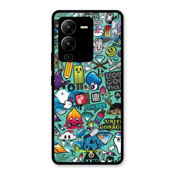 Sweet Candies Glass Back Case for Vivo V25 Pro