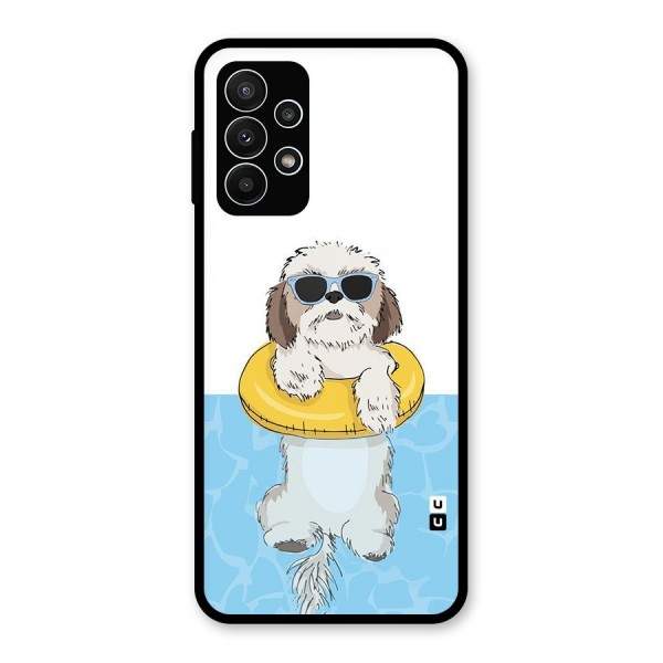 Swimming Doggo Glass Back Case for Galaxy A23