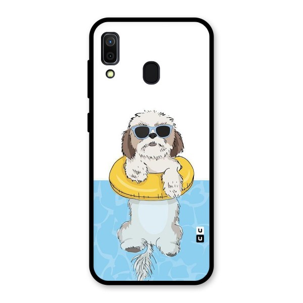 Swimming Doggo Glass Back Case for Galaxy A30