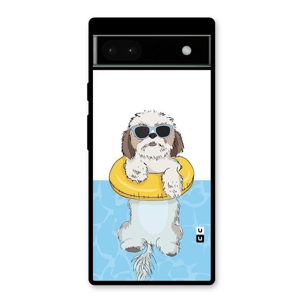 Swimming Doggo Glass Back Case for Google Pixel 6a