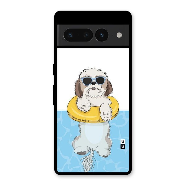 Swimming Doggo Glass Back Case for Google Pixel 7 Pro