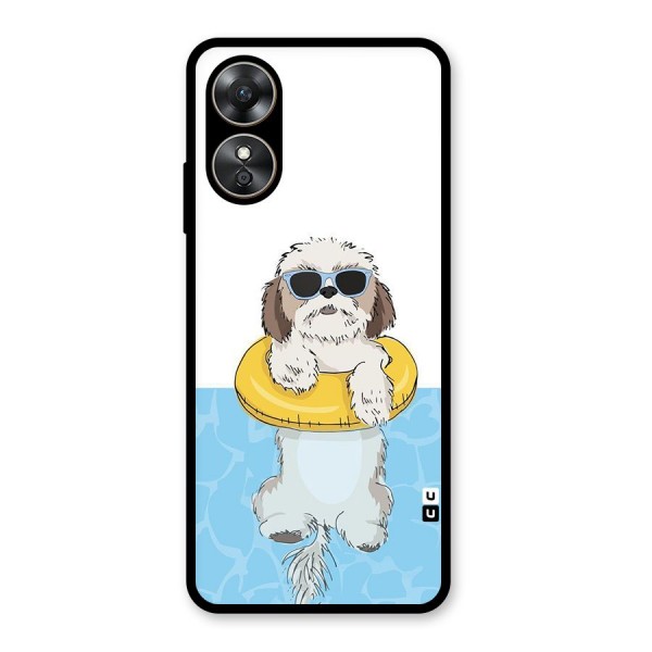 Swimming Doggo Glass Back Case for Oppo A17