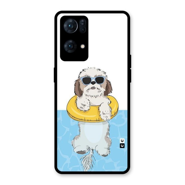 Swimming Doggo Glass Back Case for Oppo Reno7 Pro 5G