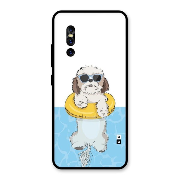 Swimming Doggo Glass Back Case for Vivo V15 Pro