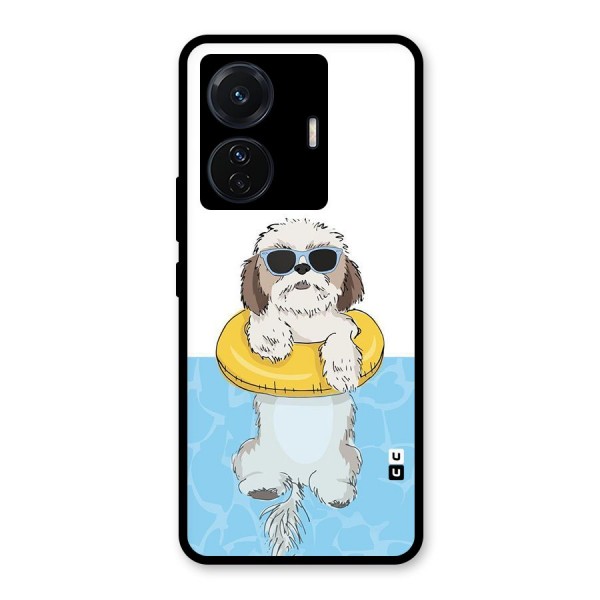 Swimming Doggo Glass Back Case for Vivo iQOO Z6 Pro