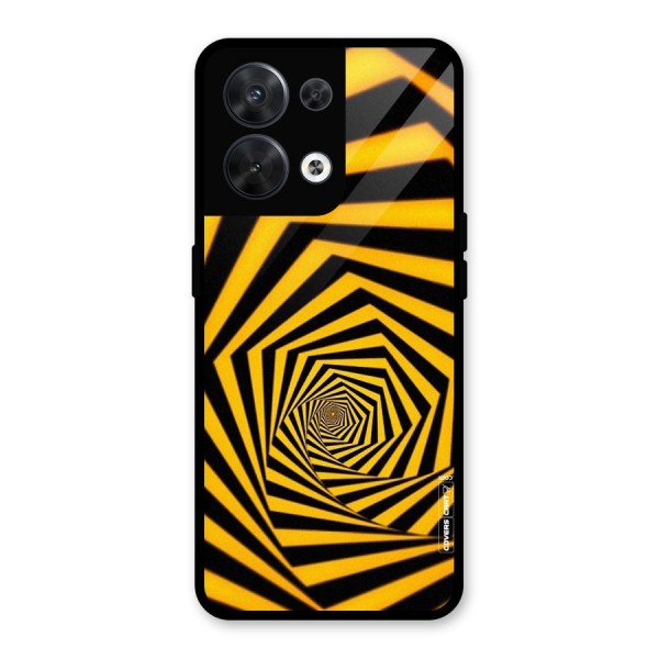 Taxi Pattern Glass Back Case for Oppo Reno8 5G