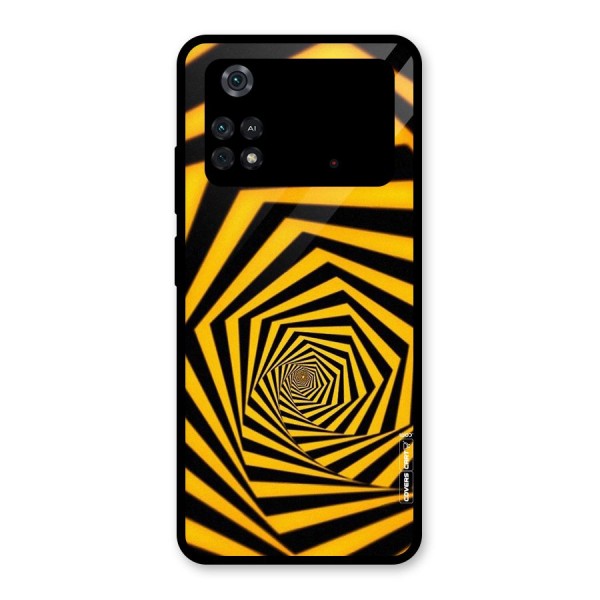 Taxi Pattern Glass Back Case for Poco M4 Pro 4G