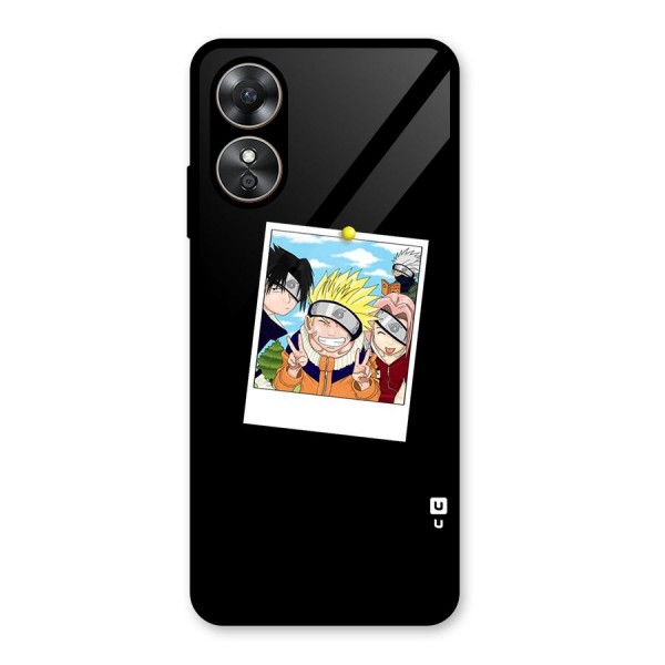 Team Kakashi Cute Glass Back Case for Oppo A17