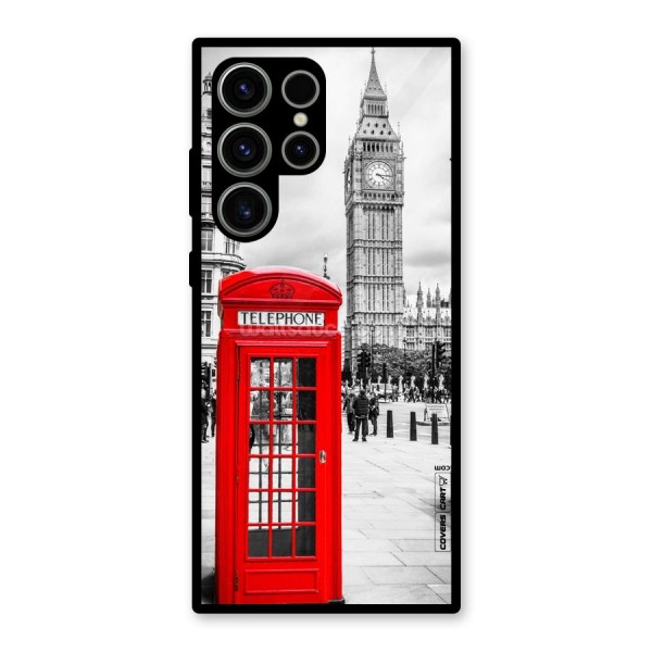 Telephone Booth Glass Back Case for Galaxy S23 Ultra
