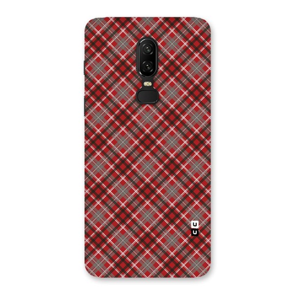 Textile Check Pattern Back Case for OnePlus 6