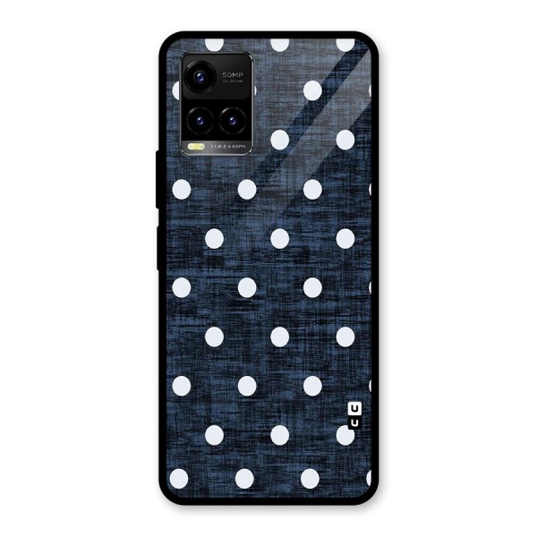 Textured Dots Glass Back Case for Vivo Y21 2021