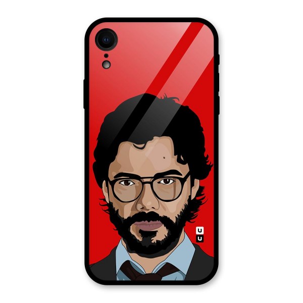 The Professor Illustration Art Glass Back Case for XR