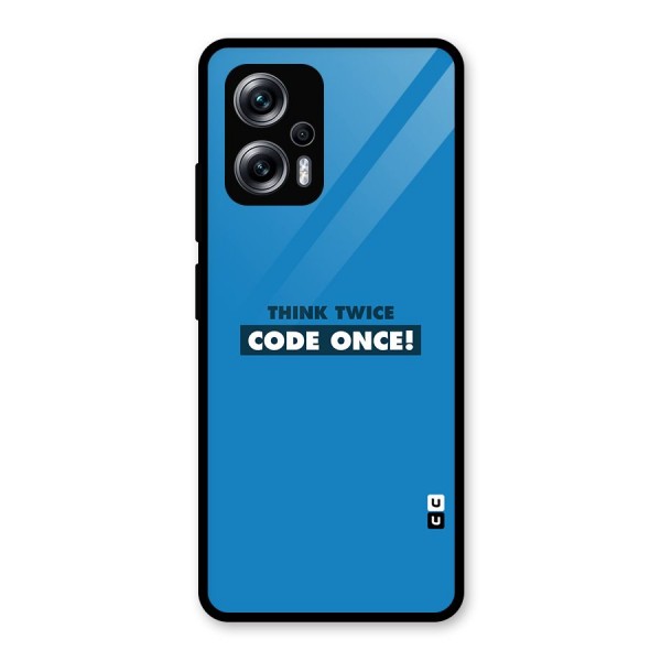 Think Twice Code Once Glass Back Case for Redmi K50i